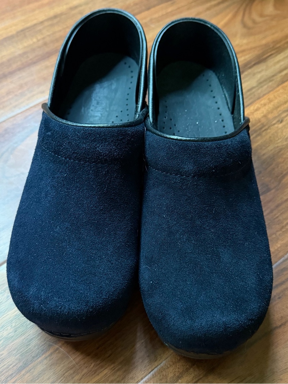 SANITA Women’s Clogs - Black Suede Slip In Size EU 38 Made In Poland EUC